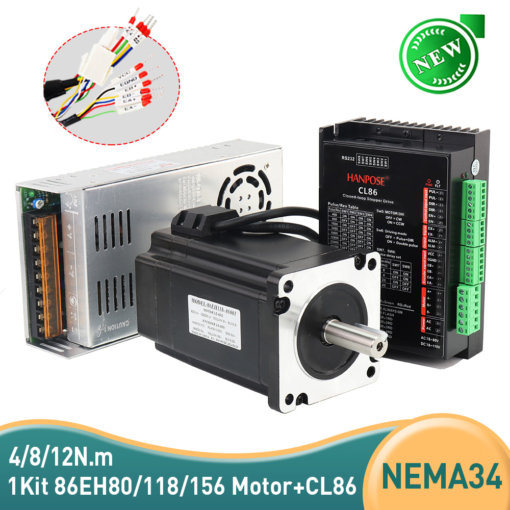 Stepper Motor Nema 34 Closed Loop - 86EH80 Closed Loop NEMA34 6.0A 12N.m