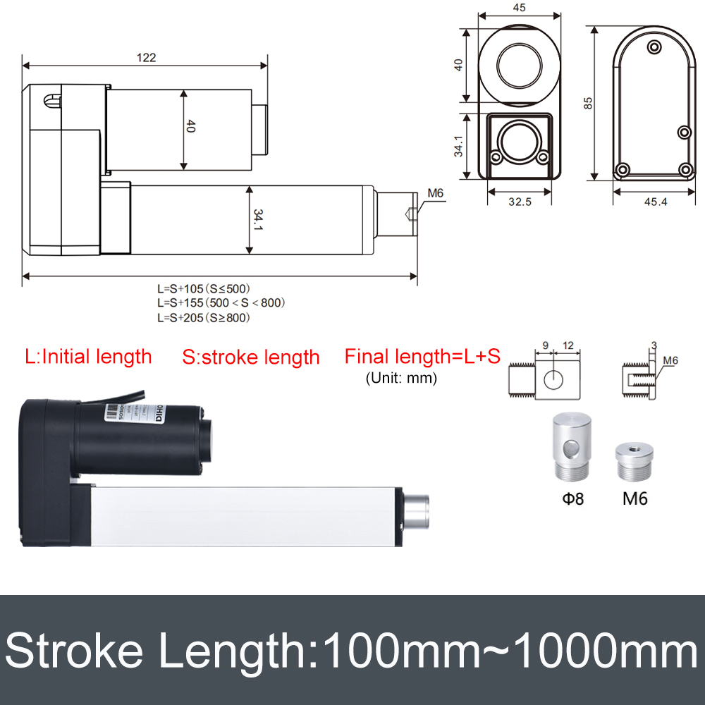 DHLA1300-A2 DC12V Linear Actua - Linear Actuator Electric 1000Mm review and price