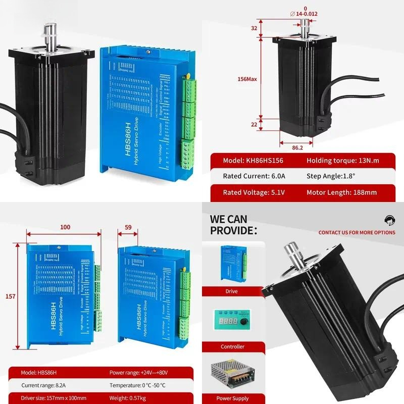 Kaihong 86x86x156+22mm 12Nm Hy - Stepper Motor Nema 34 Closed Loop review and price