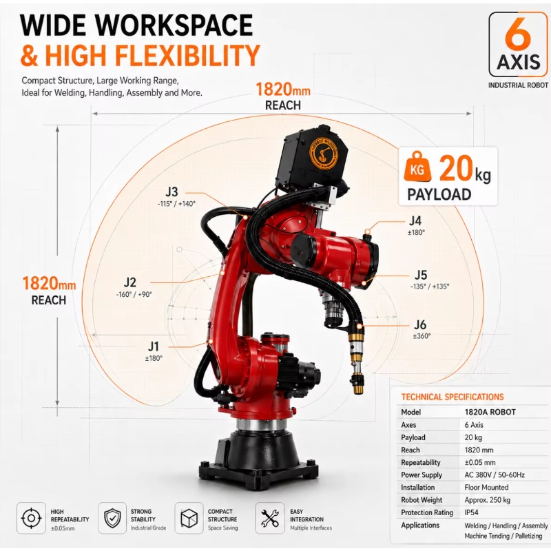 High Precision 6 Axis Industri - Industrial Robot Arm 20Kg Payload review and price