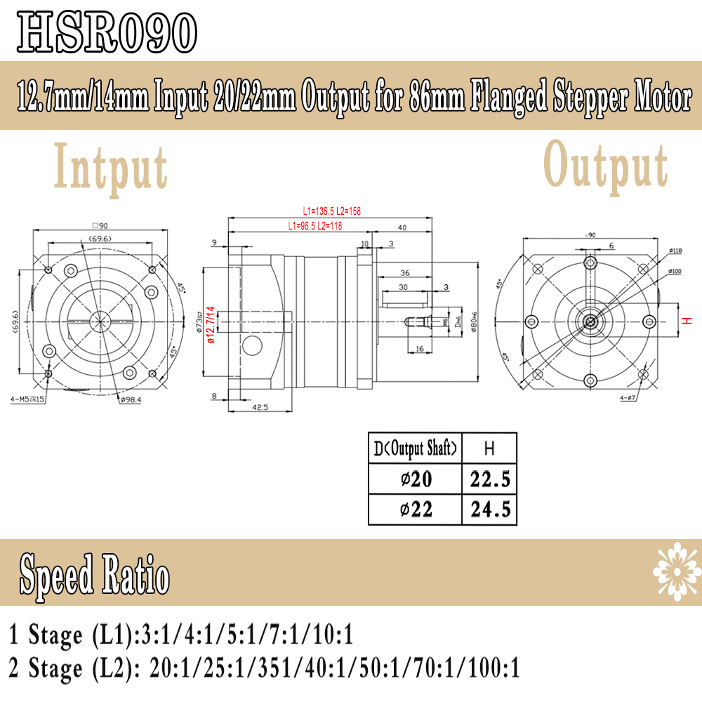 Helical Planetary Gearbox 5Arc - Planetary Gearbox Nema 23 review and price